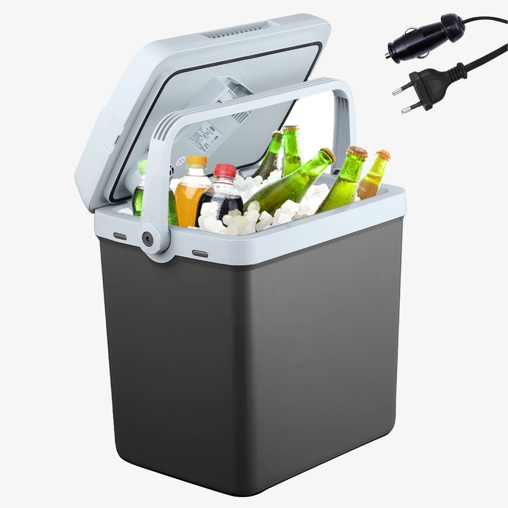 Arebos Nevera portátil termoeléctrica 25L - car & socket, coche y enchufe, nevera móvil