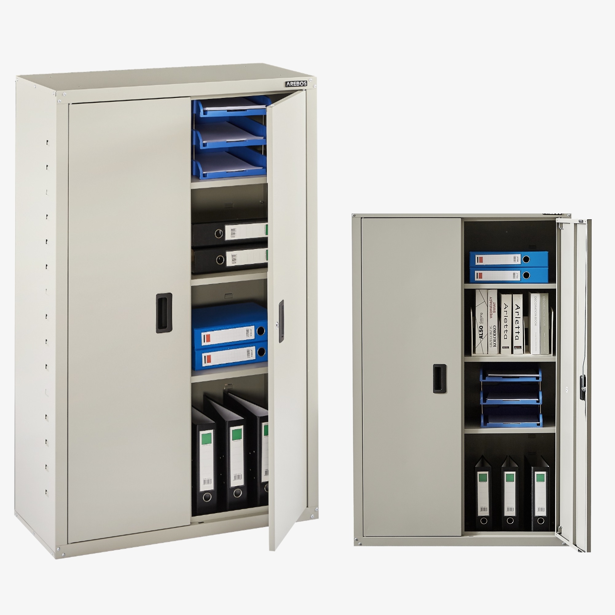 Arebos Archivador de garaje - 140 x 90 x 40 cm con cerradura de cilindro y estantes regulables en altura