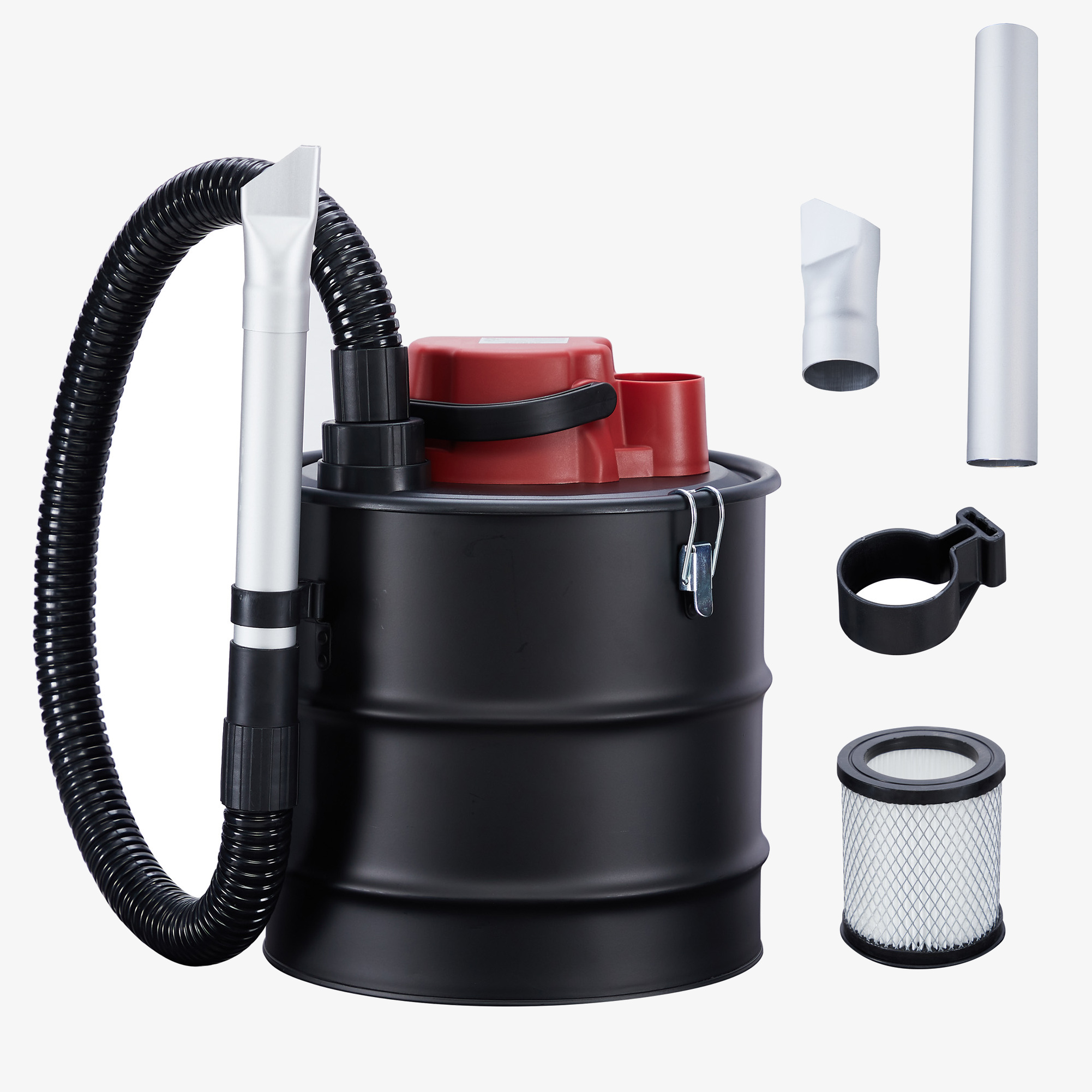 Arebos Aspirador de cenizas Eco 1000W -15L - chimenea, grill - incl. filtro HEPA - Negro/rojo