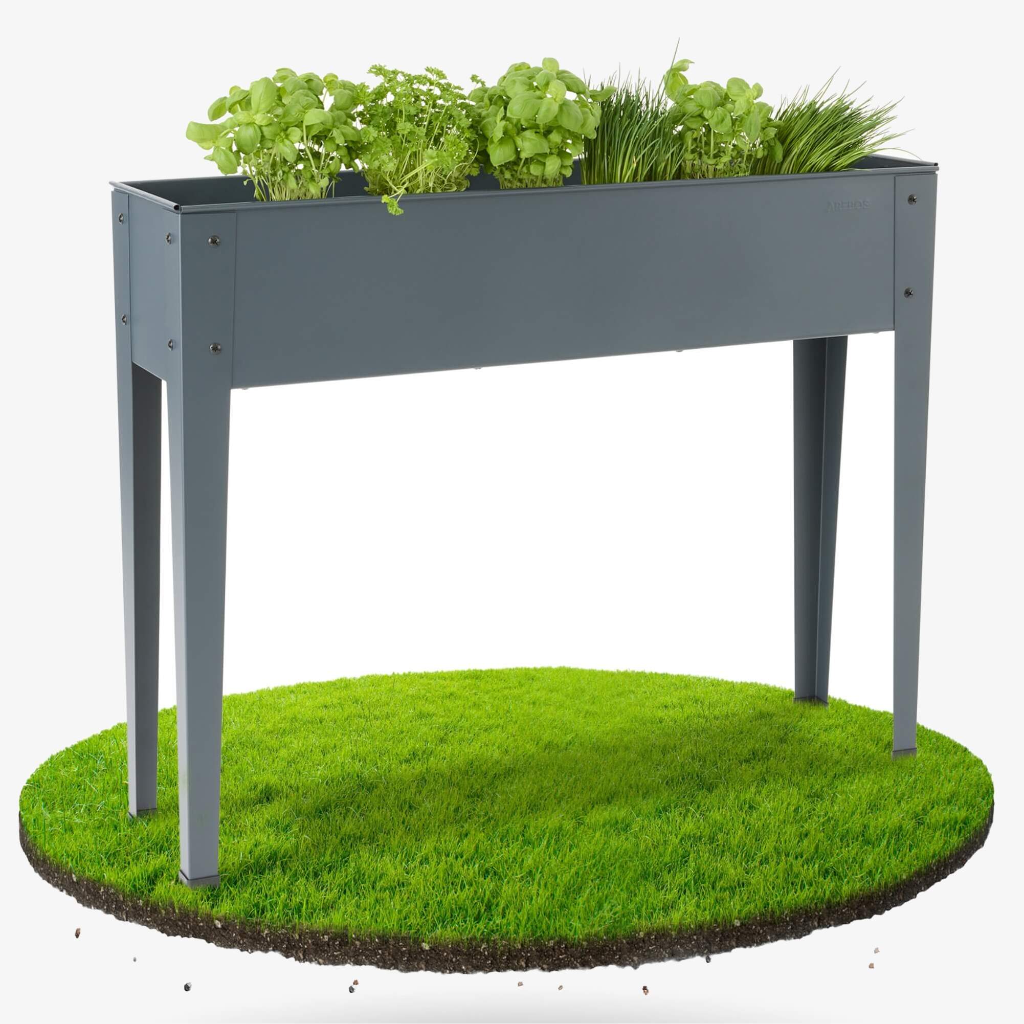 Arebos Lecho elevado metálico Lecho vegetal Jardinera Capacidad de carga: 50 kg Capacidad: 45 litros aprox.