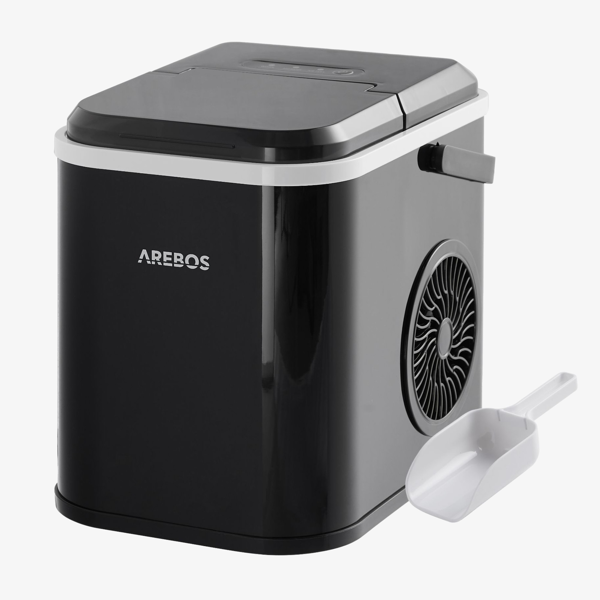 Arebos Máquina cubitos de hielo | 12 kg / 24 h | 10-15 min. producción | Depósito agua 1,1L | Función de autolimpieza