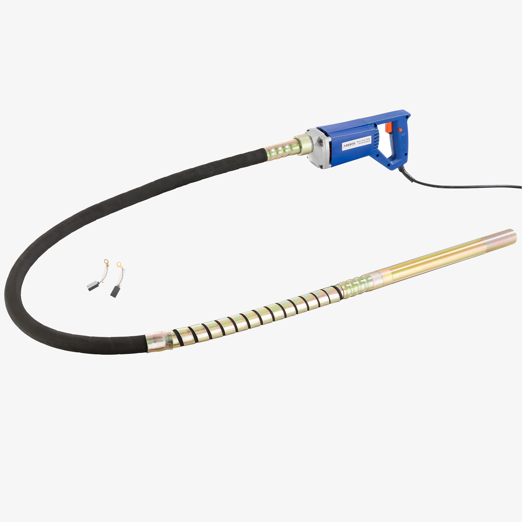 Arebos Vibrador de hormigón con botella vibrante 800W, eléctrico, longitud del cable 2M, eje flexible