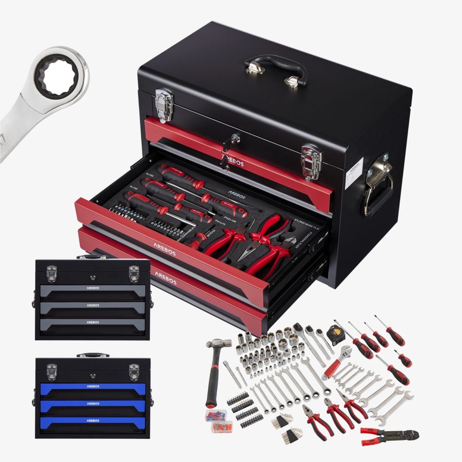 Caja de herramientas incl. 172 piezas rojo