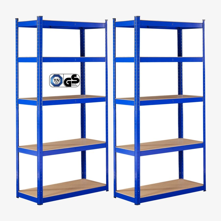 2x Estanterías para cargas pesadas 180 x 90 x 40 cm 875 kg - azul
