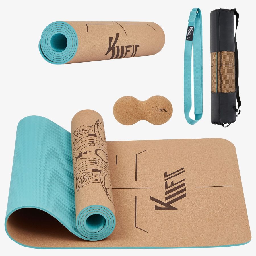 KM-Fit Tpe esterilla de yoga 183 x 61 cm Verde menta