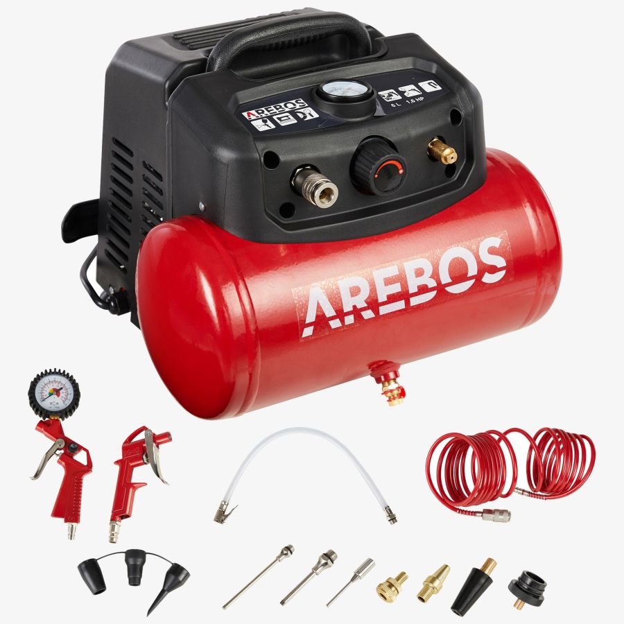 Compresor de aire 6L 1200W incl. accesorios